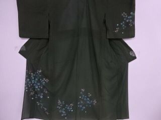 88972 Japanese Kimono / Antique Kimono For Summer / Flower & Plant With Dew