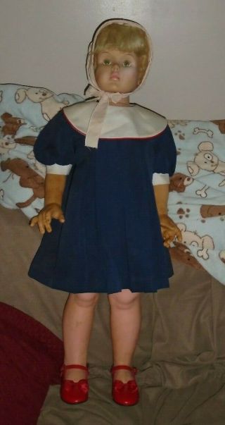 Vintage 35 " 1978 Large Plastic Toy Girl Doll Playpal Toddler