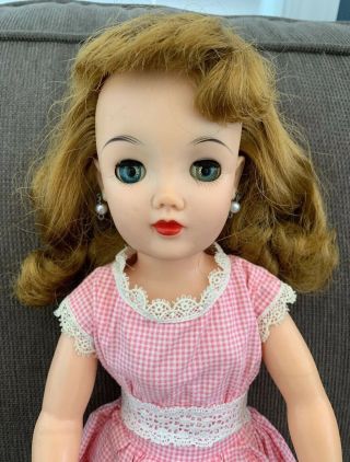 Vintage Ideal Doll MISS REVLON VT - 18 in Pink Dress WITH EARRINGS 2