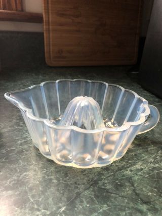 Antique Fry Glass Co.  Opalescent Reamer / Juicer Scalloped Edge