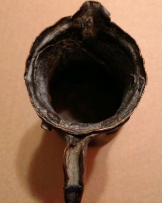 Primitive Handmade Riveted Rolled Hammered Copper Tankard Mug Pourer Cup Antique 4