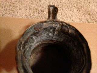 Primitive Handmade Riveted Rolled Hammered Copper Tankard Mug Pourer Cup Antique 5