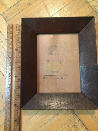 Early 19th Century Framed Watercolor Of A Girl ID’d To Harriet Van Horn 1820 7