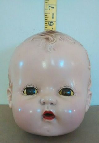Vintage Hard Plastic Baby Doll Head & Interesting Neck Mechanism