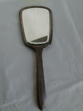 Antique Sterling Silver Art Deco Hand Mirror