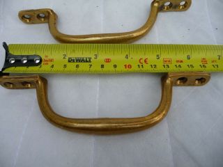 Vintage X4 Large Brass Draw Pull Handles 6.  5 