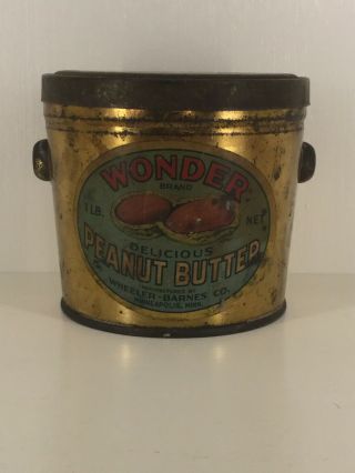 Antique Wonder Peanut Butter Tin Pail