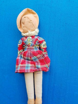 Vintage Cloth Doll Celluloid Polish Plastic Face Poland 3