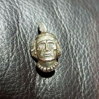 Antique Vintage Native American Indian Head Brooch Pin South