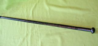Old Antique Victorian Steel Pommel End Cane Walking Swagger Stick