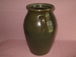 Antique 19th C Southern Stoneware Redware Alkaline Glaze 4 Gal Georgia Jar Crock 2