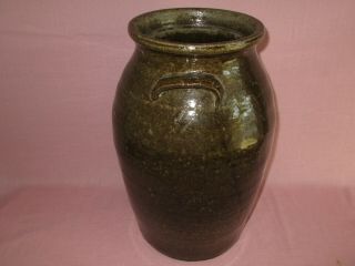 Antique 19th C Southern Stoneware Redware Alkaline Glaze 4 Gal Georgia Jar Crock 4