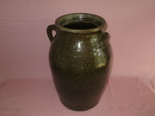 Antique 19th C Southern Stoneware Redware Alkaline Glaze 4 Gal Georgia Jar Crock 5