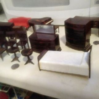 Vintage Renwal Ideal Plasco Doll House Furniture Living Dining Set Piano 4
