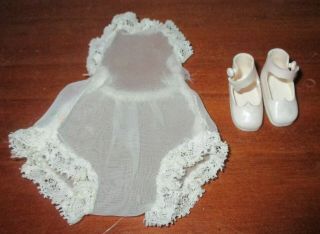 Vintage Betsy Mccall 8 " Doll Chemise & White Shoes