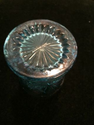Antique Aqua Teal Cut / Pressed Glass Tumbler / Vase 3 X 4 T