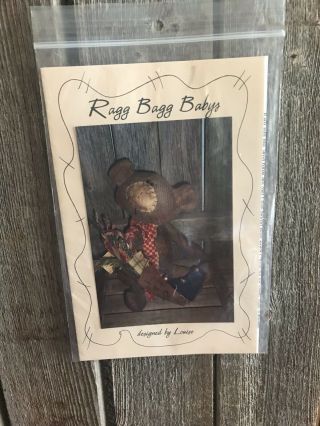 Primitive Lil’ Bear And Christmas Stocking Doll Pattern Raggedy Pattern