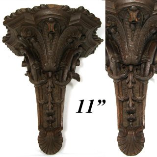 Antique French Hand Carved Oak 11 " Bracket Or Clock Shelf,  Ornate Louis Xv Style