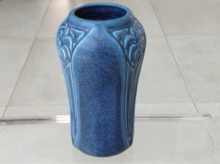 Antique Rookwood Pottery 1931 Blue Vase No 2141 Floral Rare Vintage Arts Crafts 3