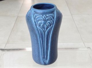 Antique Rookwood Pottery 1931 Blue Vase No 2141 Floral Rare Vintage Arts Crafts 6