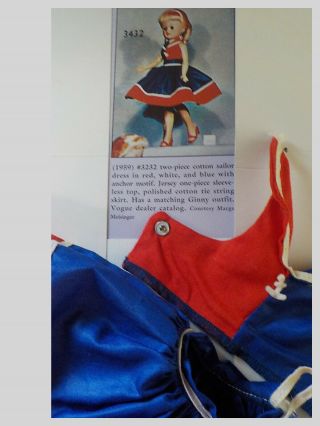 Vintage Vogue Jill outfit 3432 2 - piece cotton sailor dress in red white blue 2