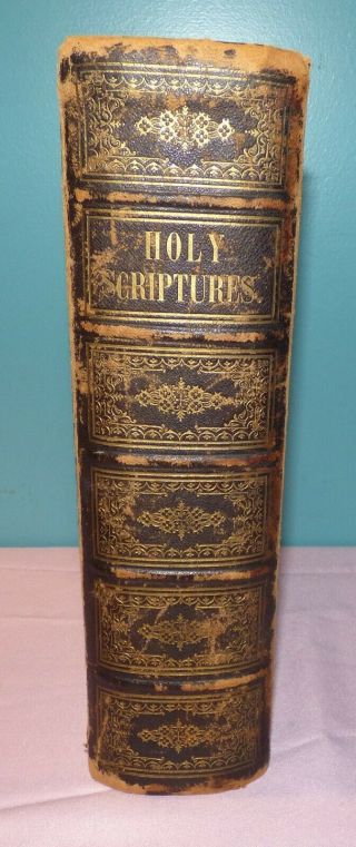 Antique Bible,  1853 The Twenty Four Books Of The Holy Scriptures Issac Leeser