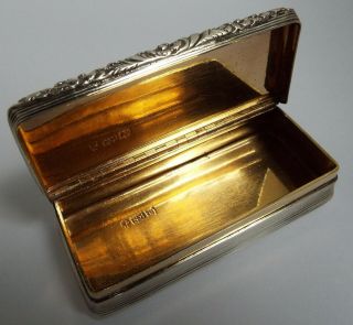 Large Nathaniel Mills Antique 1827 Sterling Silver Presentation Snuff Box