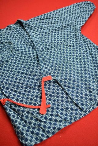 Ad72/265 Vintage Japanese Kimono Cotton Antique Boro Noragi Indigo Blue Kasuri