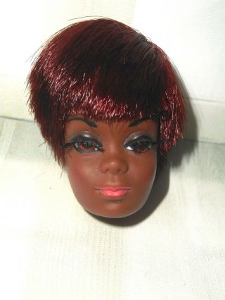 Vintage Barbie Julia Doll Head With Long Eyelashes Oxidized Hair