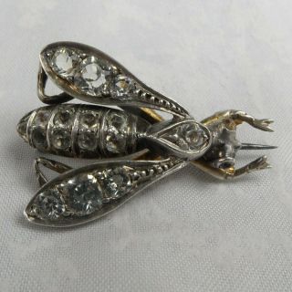 Stunning Antique Art Deco Silver & Paste Wasp Insect Brooch
