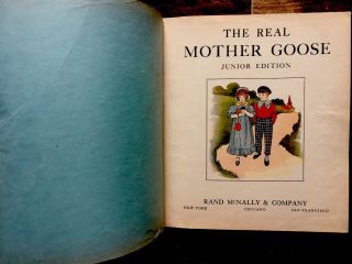 THE REAL MOTHER GOOSE Antique 1930 ' s JUNIOR EDITION 20,  Color Plates 3