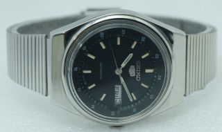 VINTAGE SEIKO 5 MEN ' S AUTOMATIC 17 JEWELS 6309 DAY/DATE DIAL WATCH 5
