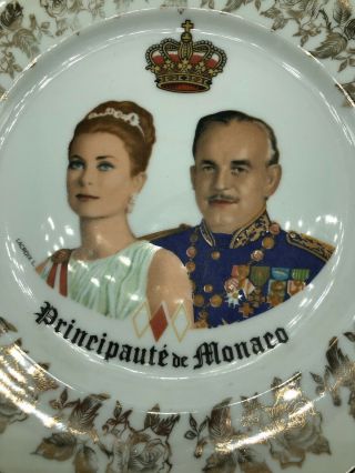 Principaute De Monaco Grace Kelly & Prince Ranier Porcelaine Monte Carlo Plate 2
