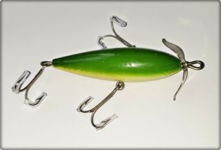 South Bend 910 Best O Luck Weighted Underwater Minnow Lure In Greenback 1930s