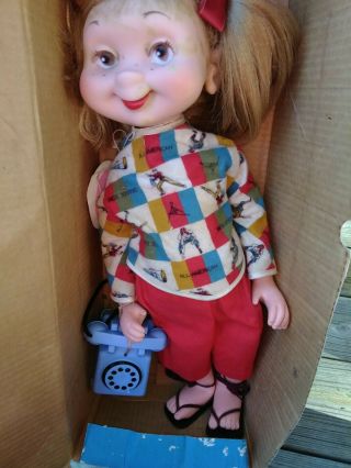 Vintage Whimsie Tillie the Talker 60 ' s hippie doll and clothes 4