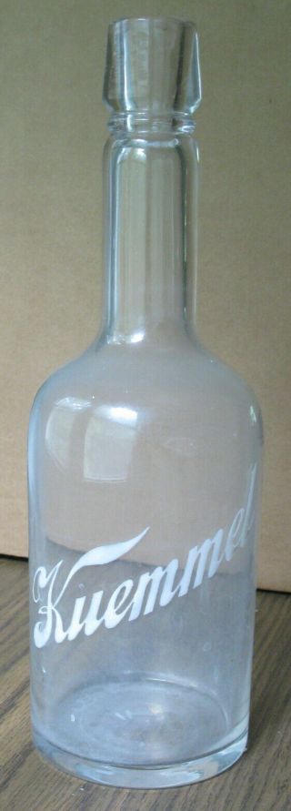 Antique Back Bar Bottle White Enamel Kuemmel Whiskey