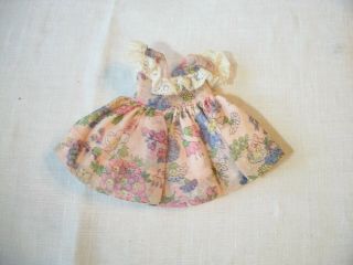 Vintage Nasb Muffie Doll Pink Floral Dress With White Lace Trim