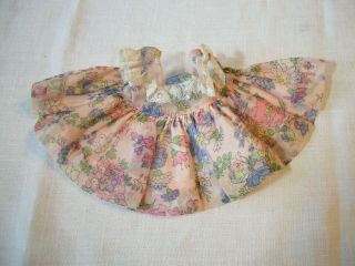Vintage NASB Muffie doll pink floral dress with white lace trim 3