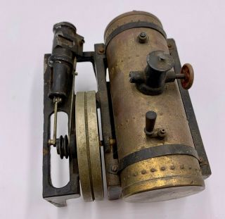 Antique German Model Steam Engine Toy Painted Metal Brass