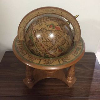 Vintage Zodiac Globe,  With Wooden Base.  Made In Italy.