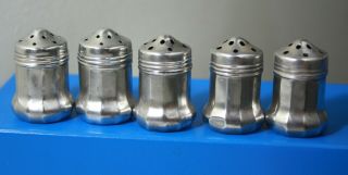 Antique Vintage S.  C.  S.  Co Sterling Silver 925 Salt & Pepper Shakers Set Of 5