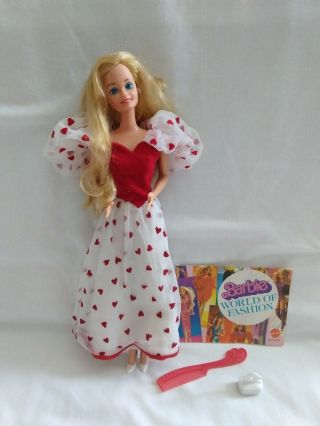 Vintage 1983 " Loving You " Barbie Doll 7072,  Superstar Era,  Hearts Dress,  Mattel
