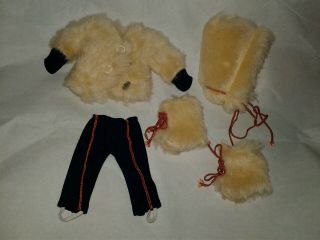Vintage Fur Coat Hat Boots Outfit For 8 " Doll