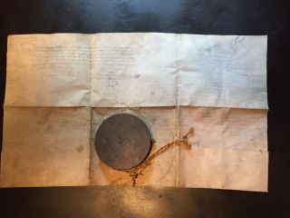 Historical Handwritten French Document W/Wax Seal Circa 1750 12