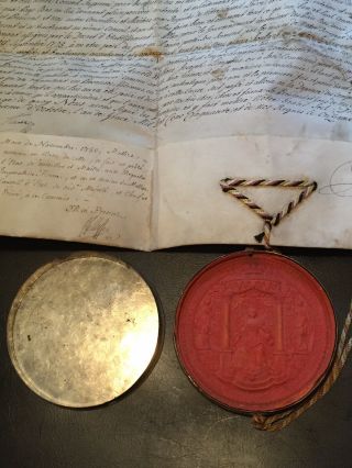 Historical Handwritten French Document W/Wax Seal Circa 1750 2