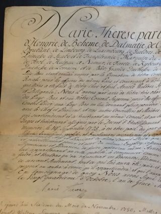 Historical Handwritten French Document W/Wax Seal Circa 1750 3