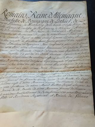 Historical Handwritten French Document W/Wax Seal Circa 1750 5