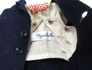 Vintage Vogue family JEFF doll outfit - Navy wool felt suit oxford cloth shirt 2