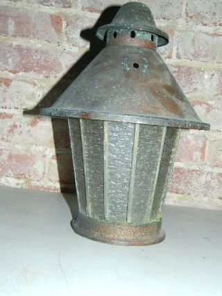 ANTIQUE 1920 ' S 1930 ARTS AND CRAFTS HANGING CEILING PORCH LIGHT FIXTURE OUTDOOR 2