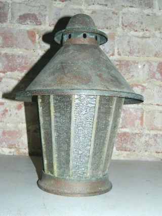ANTIQUE 1920 ' S 1930 ARTS AND CRAFTS HANGING CEILING PORCH LIGHT FIXTURE OUTDOOR 3